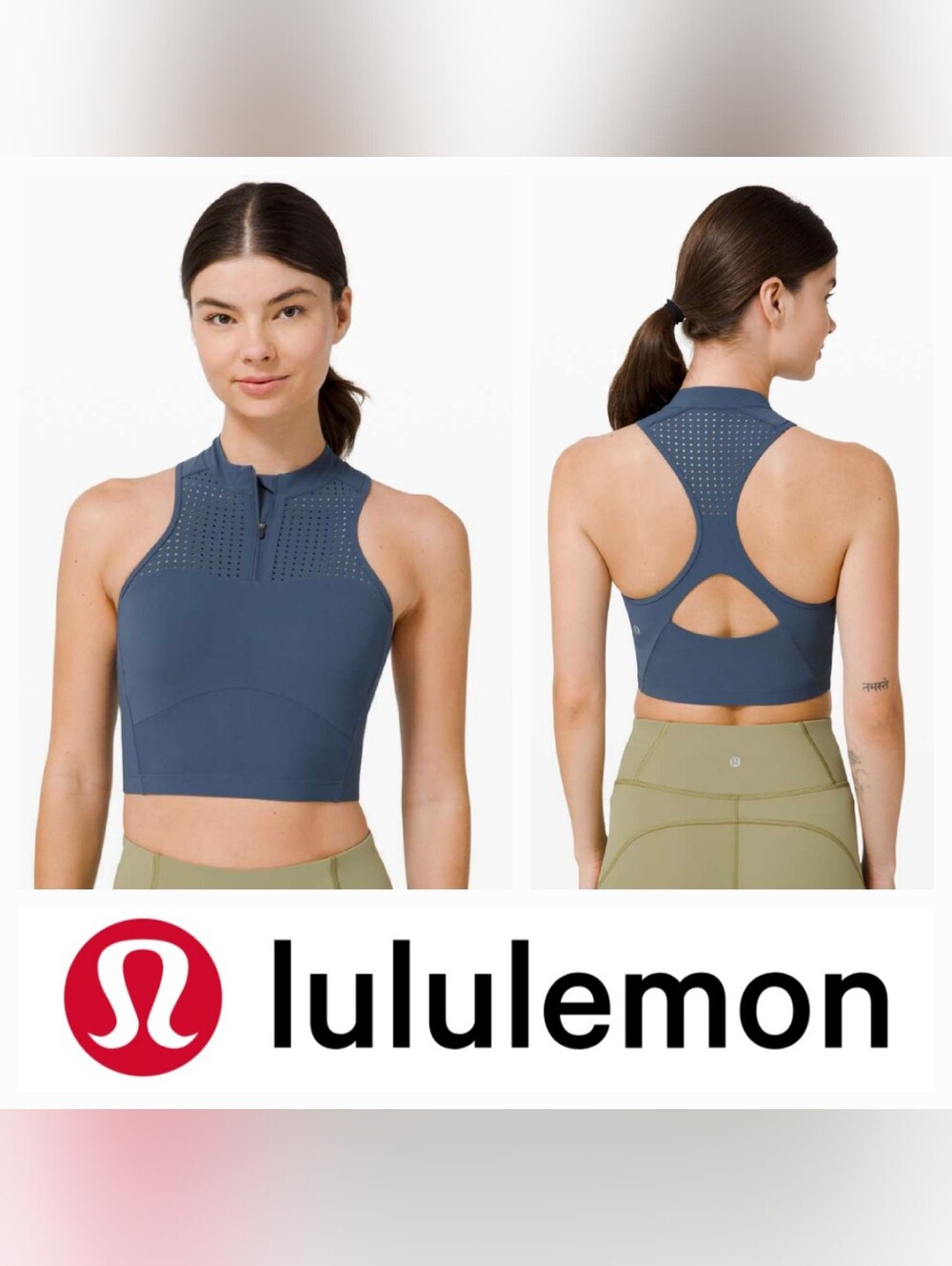 Lululemon Unleash Strength Sports Bra Medium Support, B/C Cup Iron Blue Sz 6